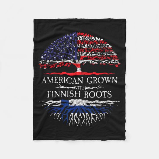 American Grown With Finnish Roots Finland  Fleece Deken (Voorkant)