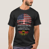 American Grown With German Roots Usa Flag T-shirt (Voorkant)