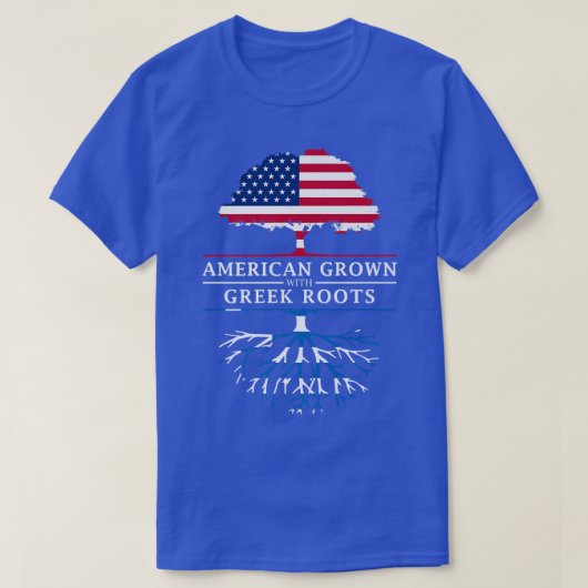 American Grown with Greek Roots Greece Premium T-shirt (Design voorkant)