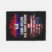 American Grown With Haitian Roots Usa Flag Haiti  Fleece Deken (Voorkant (Horizontaal))