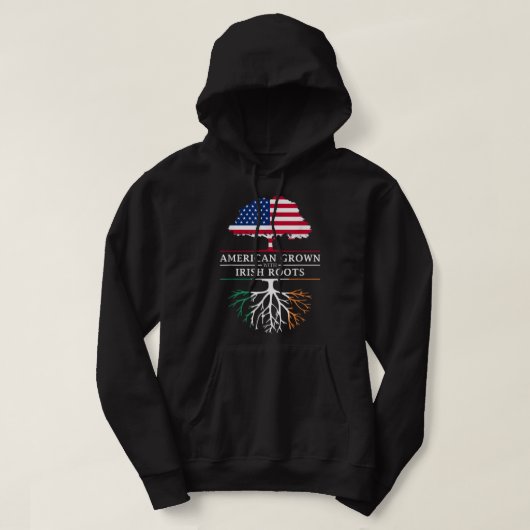 American Grown with Irish Roots - Ierland Hoodie (Design voorkant)