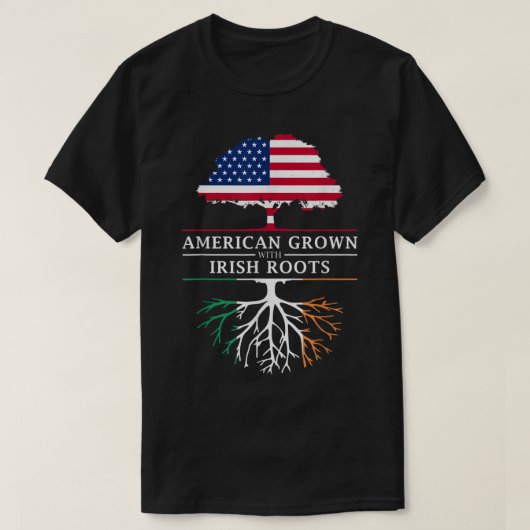 American Grown with Irish Roots - Ierland T-shirt (Design voorkant)