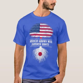 American grown with japanese roots americans flag t-shirt