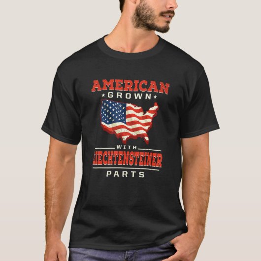 American Grown with Liechtensteiner Parts Patrioti T-shirt (Voorkant)
