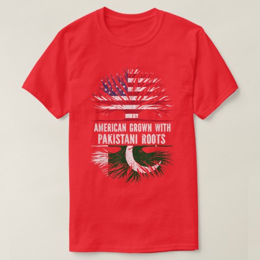 American Grown With Pakistani Roots Usa Flag Pakis T-shirt (Design voorkant)
