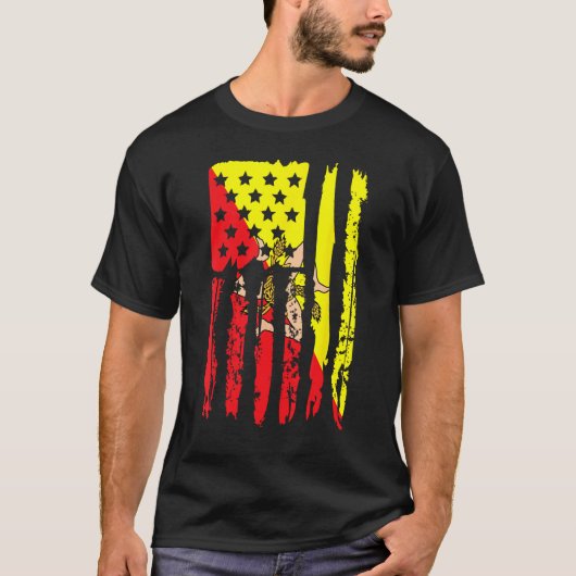 American Grown with Sicilian Roots  Sicily Malta 1 T-shirt (Voorkant)