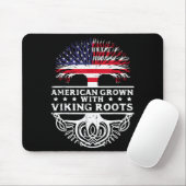 American Grown With Viking Roots Us Flag Tree Men  Muismat (Met muis)