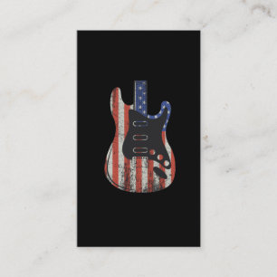 American Guitar Player US Flag Music Lover Visitekaartje