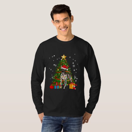 American Hairless Terrier Kerstboom Light T-shirt (Voorkant volledig)