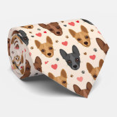 American Hairless Terrier Valentine Hearts Pattern Stropdas (Opgerold)