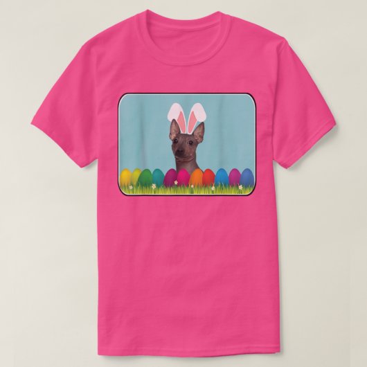 American Hairless Terrier w Bunny Ears T-shirt (Design voorkant)