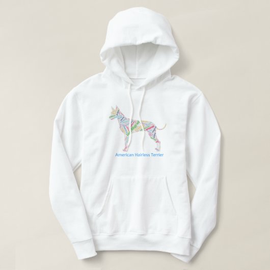 American Hairless Terrier Word Cloud Hoodie (Design voorkant)