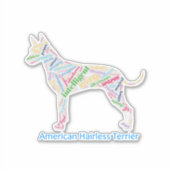 American Hairless Terrier Word Cloud Vinyl Sticker (Voorkant)