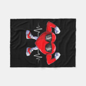 American Heart Disease Awareness Heart Month Heart Fleece Deken (Voorkant (Horizontaal))