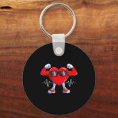 American Heart Disease Awareness Heart Month Heart Sleutelhanger (Voorkant)
