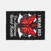 American Heart Disease Awareness Month Ribbon Red  Fleece Deken (Voorkant (Horizontaal))