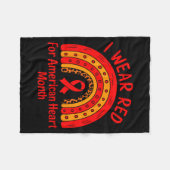 American Heart Disease Awareness Month Ribbon Red Fleece Deken (Voorkant (Horizontaal))