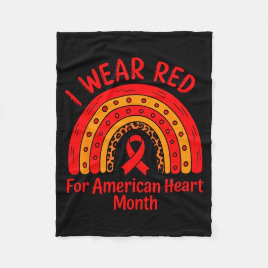 American Heart Disease Awareness Month Ribbon Red Fleece Deken (Voorkant)