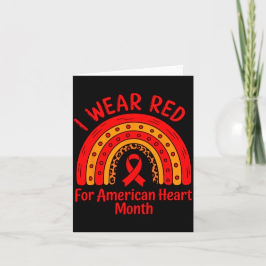 American Heart Disease Awareness Month Ribbon Red  Kaart (Voorkant)