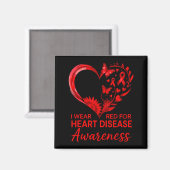 American Heart Disease Awareness Month Ribbon Red  Magneet (Voorkant / Achterkant)