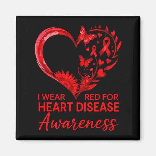 American Heart Disease Awareness Month Ribbon Red  Magneet (Voorkant)