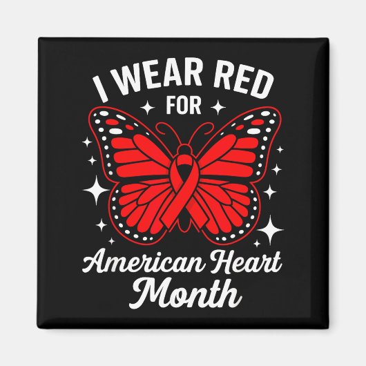 American Heart Disease Awareness Month Ribbon Red Magneet (Voorkant)