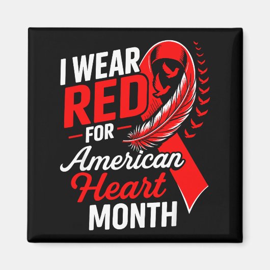 American Heart Disease Awareness Month Ribbon Red  Magneet (Voorkant)