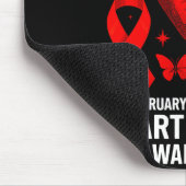 American Heart Disease Awareness Month Ribbon Red  Muismat (Hoek)