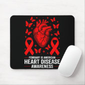 American Heart Disease Awareness Month Ribbon Red  Muismat (Met muis)