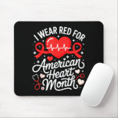 American Heart Disease Awareness Month Ribbon Red  Muismat (Met muis)