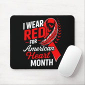 American Heart Disease Awareness Month Ribbon Red  Muismat (Met muis)