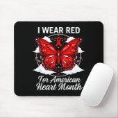 American Heart Disease Awareness Month Ribbon Red  Muismat (Met muis)