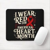 American Heart Disease Awareness Month Ribbon Red  Muismat (Met muis)
