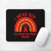 American Heart Disease Awareness Month Ribbon Red  Muismat (Met muis)