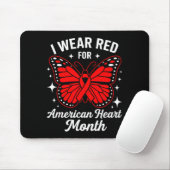 American Heart Disease Awareness Month Ribbon Red  Muismat (Met muis)