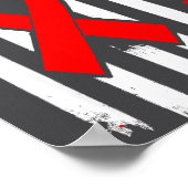 American Heart Disease Awareness Month Ribbon Red  Poster (Hoek)