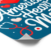 American Heart Disease Awareness Month Ribbon Red Poster (Hoek)