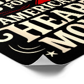 American Heart Disease Awareness Month Ribbon Red  Poster (Hoek)