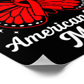 American Heart Disease Awareness Month Ribbon Red  Poster (Hoek)