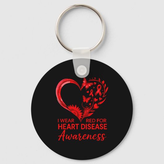 American Heart Disease Awareness Month Ribbon Red  Sleutelhanger (Voorkant)