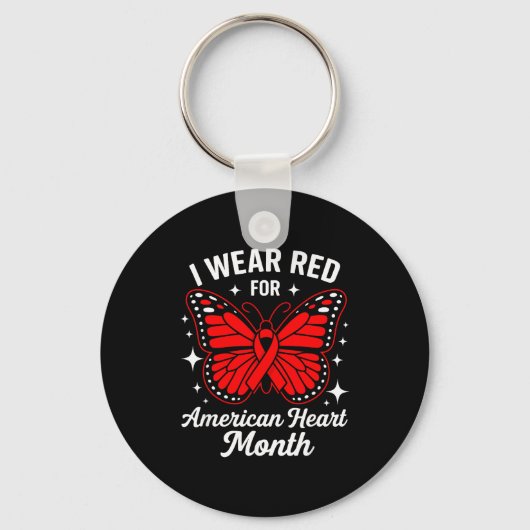 American Heart Disease Awareness Month Ribbon Red Sleutelhanger (Voorkant)