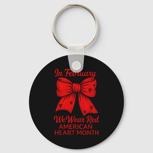American Heart Disease Awareness Month Ribbon Red Sleutelhanger (Voorkant)