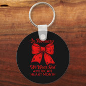 American Heart Disease Awareness Month Ribbon Red Sleutelhanger (Voorkant)