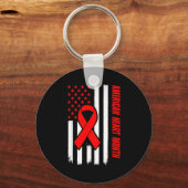 American Heart Disease Awareness Month Ribbon Red  Sleutelhanger (Voorkant)