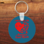 American Heart Disease Awareness Month Ribbon Red Sleutelhanger (Voorkant)