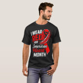 American Heart Disease Awareness Month Ribbon Red  T-shirt (Voorkant volledig)