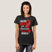 American Heart Disease Awareness Month Ribbon Red  T-shirt (Voorkant volledig)