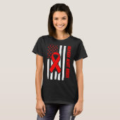 American Heart Disease Awareness Month Ribbon Red  T-shirt (Voorkant volledig)