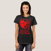 American Heart Disease Awareness Month Ribbon Red  T-shirt (Voorkant volledig)
