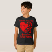 American Heart Disease Awareness Month Ribbon Red  T-shirt (Voorkant volledig)